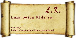 Lazarovics Klára névjegykártya