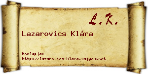 Lazarovics Klára névjegykártya